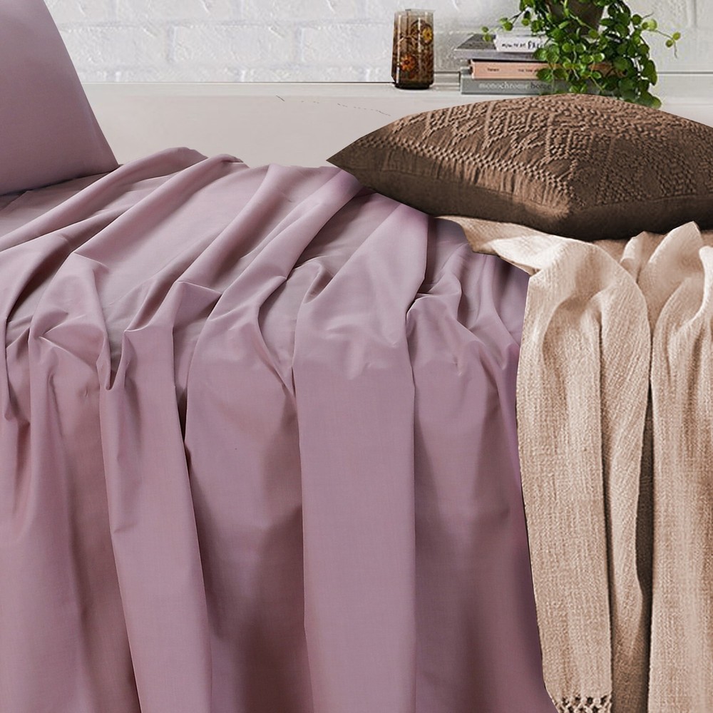 Single/KS/Double/Queen/King 4 Piece Bed Sheet Set, Flat, Fitted, Pillowcases