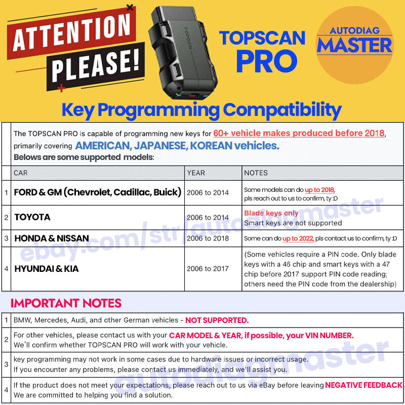 A++ Car Key Programmer Tool for Cadillac Chip Pin Reader Coding OBD2 Diagnostic