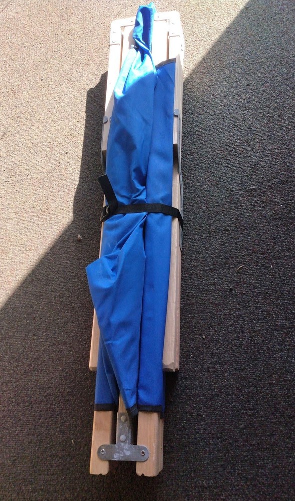 Sleeping Cot Blue Camping Rare Red Cross