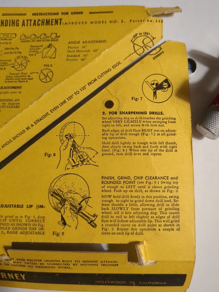 Vintage Super Drill Sharping Attachment #2 A D McBurney