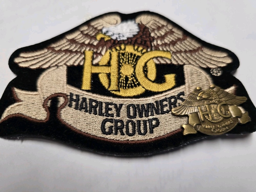 Harley Owners Group Embroidered Patch & Pin Set