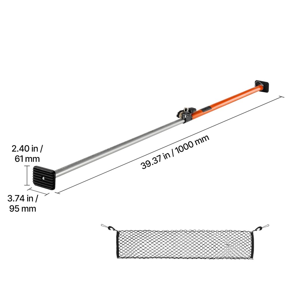 Adjustable Cargo Bar Extends from 40" to 73" Durable Steel Load Stabilizer W/