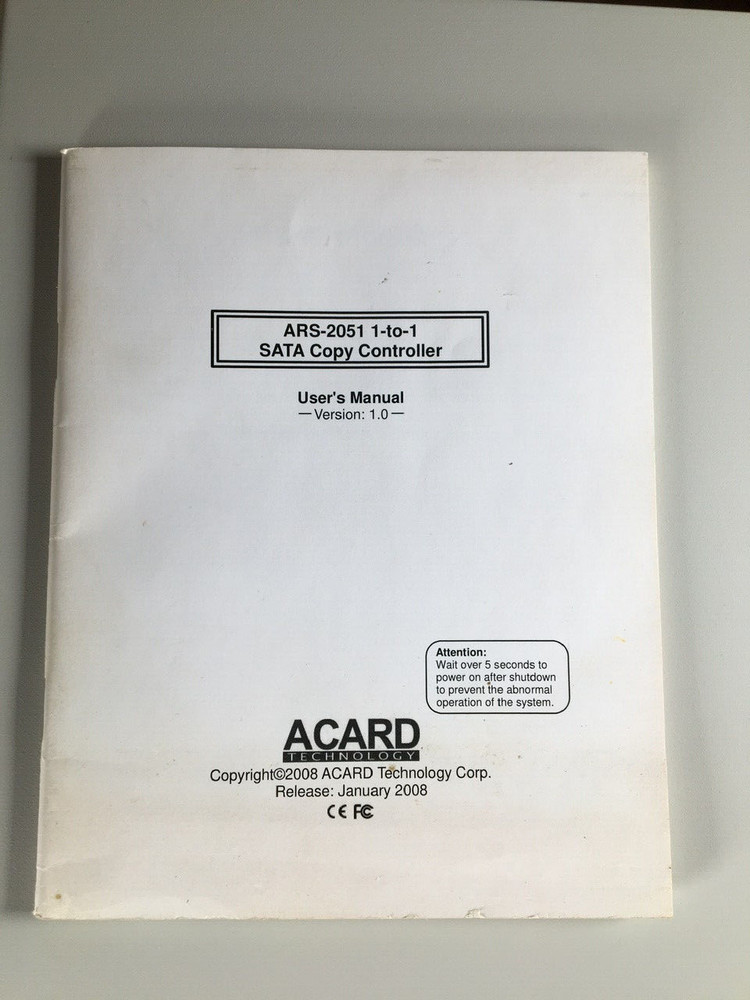 Sata ARS 2051 1:1 COPY CONTROLLER ACARD 1 TO 1 DUPLICATOR