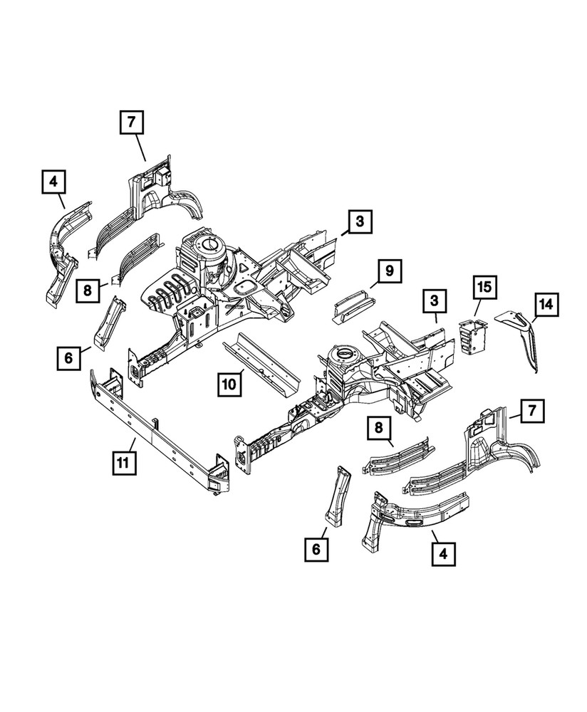Genuine Mopar Rail Front Reinforcement Left 68185333AA