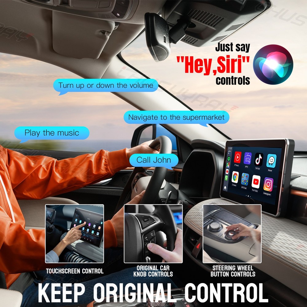 2-in-1 Wireless CarPlay Adapter & Android Auto Wireless Adapter, Plug & Play