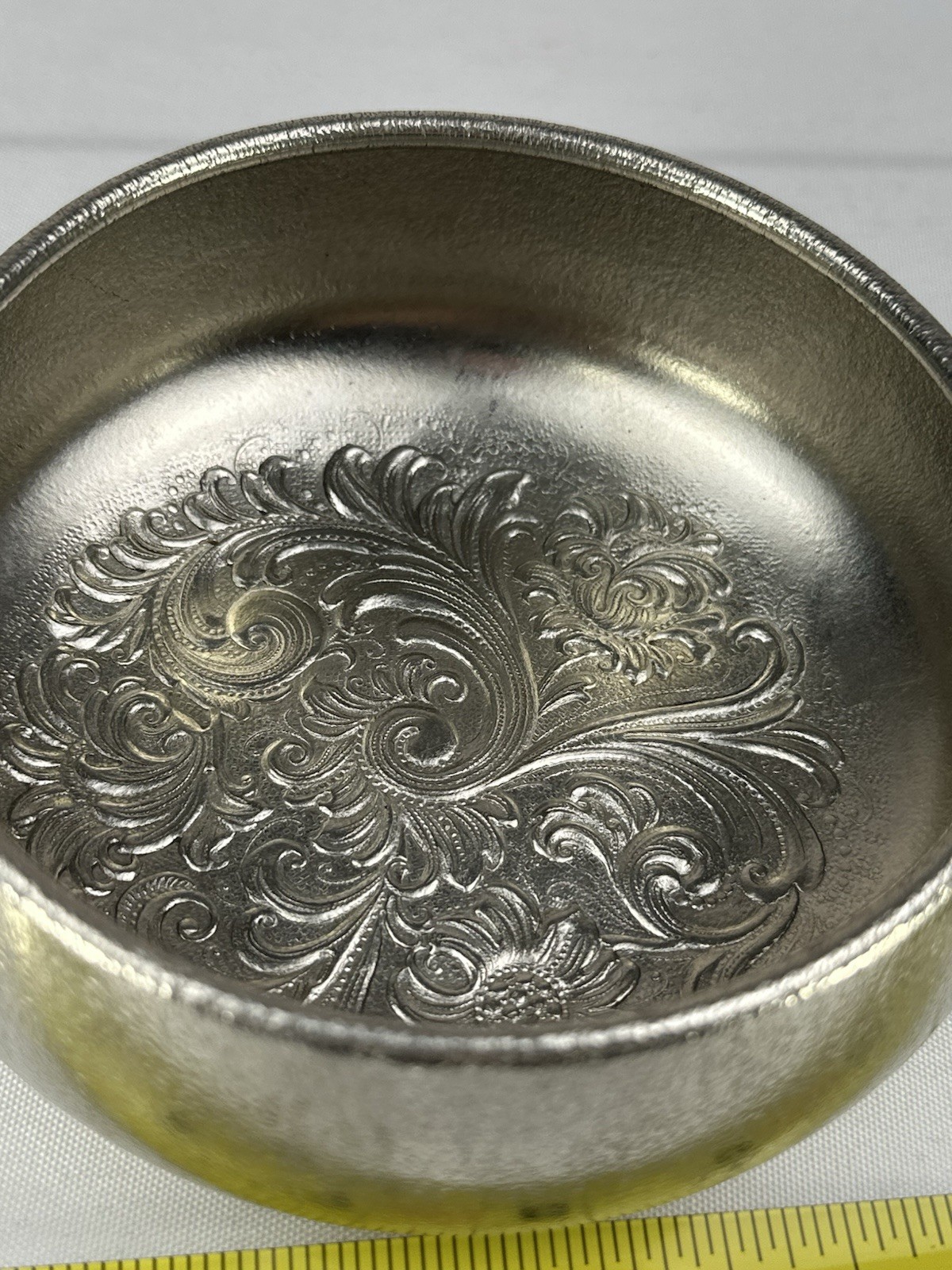 TK Norway Eik Silverplate Bowl Embossed Floral Nordic Design X10 Marked