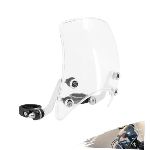 Motorcycle Adjustable Windshield Custom Compact Sport Clear Windshield