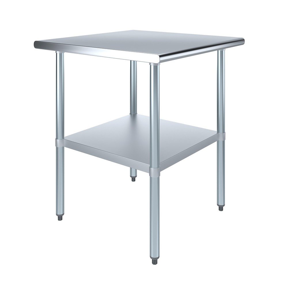 30" X 30" Stainless Steel Work Table With Galvanized Undershelf