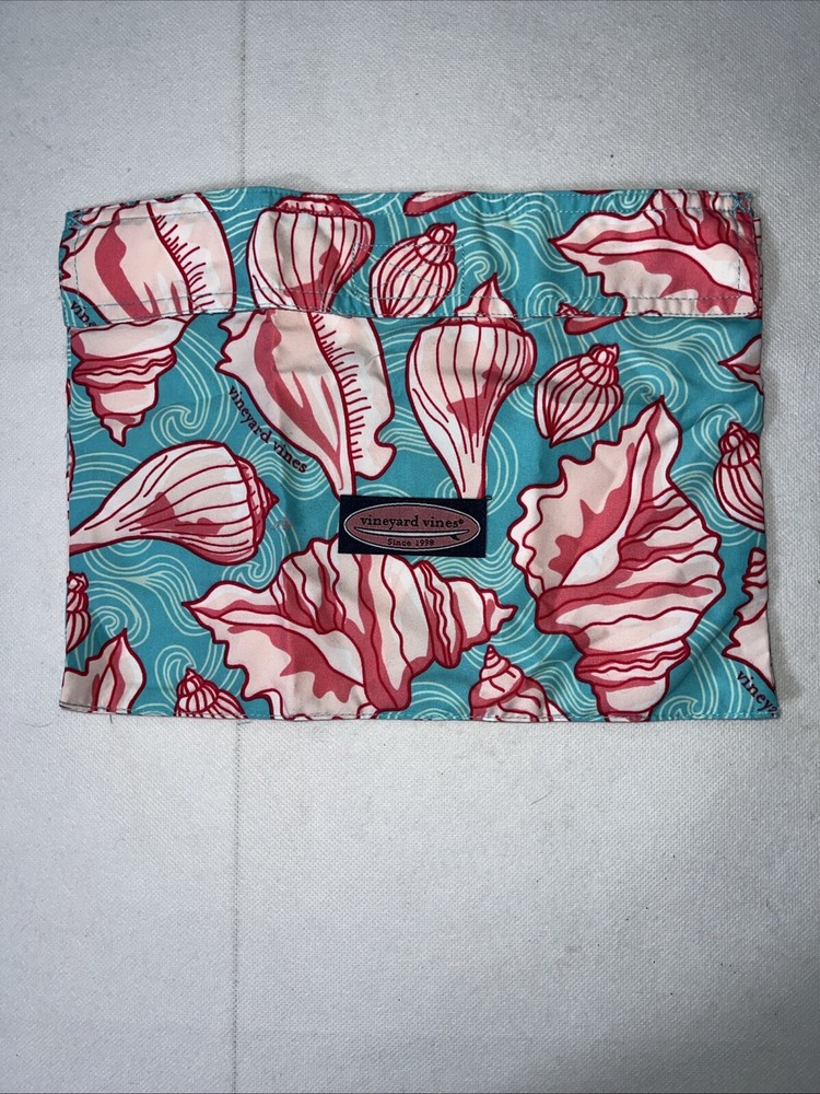 Vineyard Vines Men’s Swim Trunks Medium Blue With Conch Shells Draw Strings