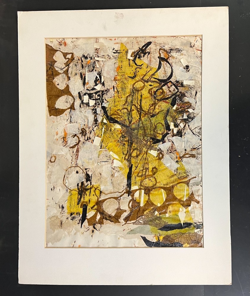 Gladys Goldstein Mixed Media Gold Forms c1957