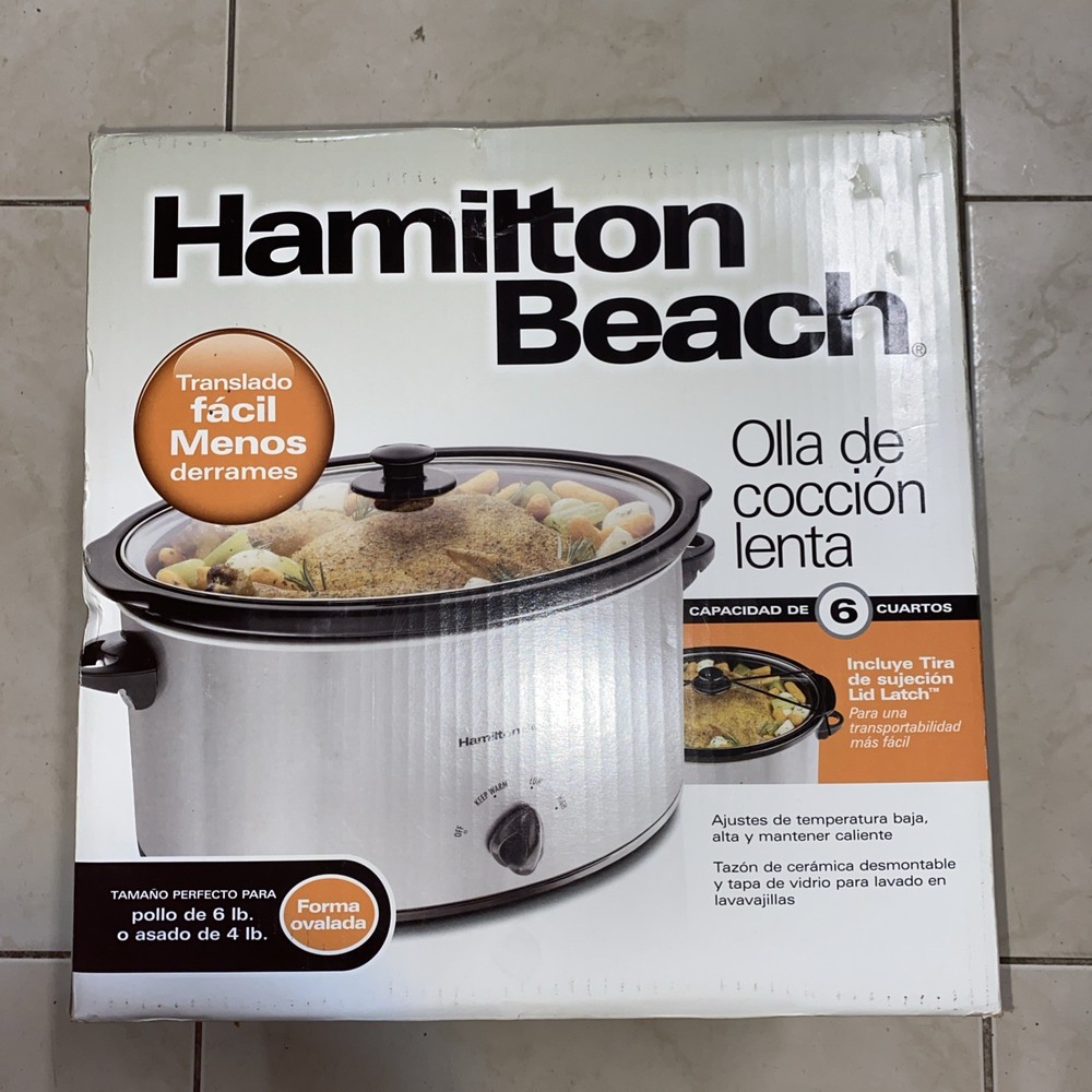 Hamilton Beach 6 Quart Slow Cooker Portable Silver