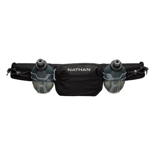 Running Belt Hydration with Flasks, Storage Pockets, Trail Mix Black Regular