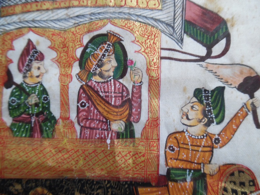 Middle Eastern Hand Painting On Silk Persian