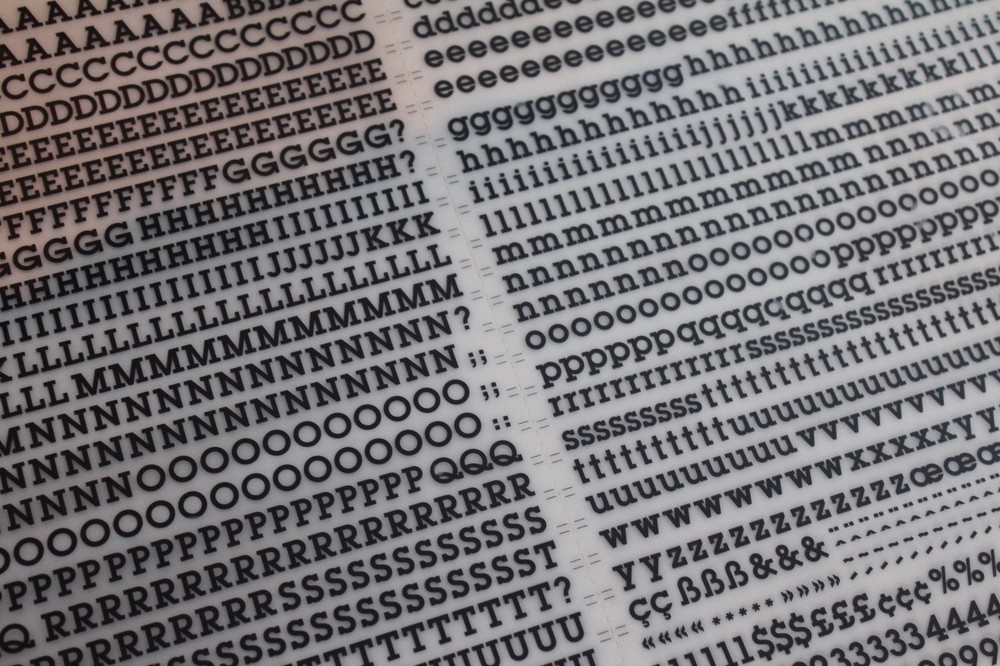 MECANORMA Dry Transfer Lettering A3, Typography, #150 LUBALIN Graph Medium 7mm