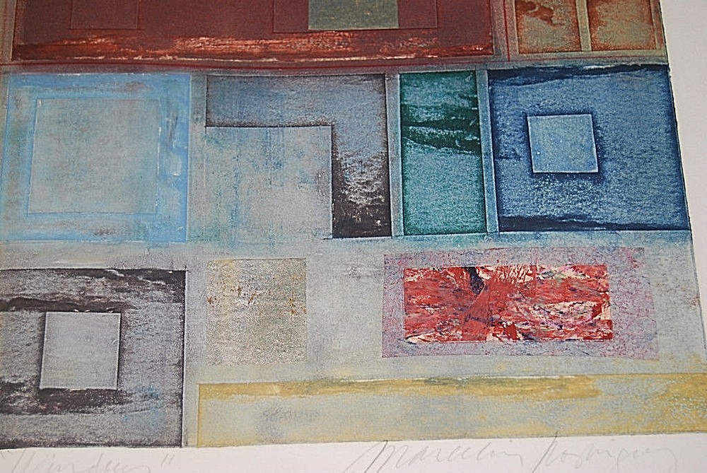 Windows by M. Rodriguez Mixed Media Framed Matted Collage A1005