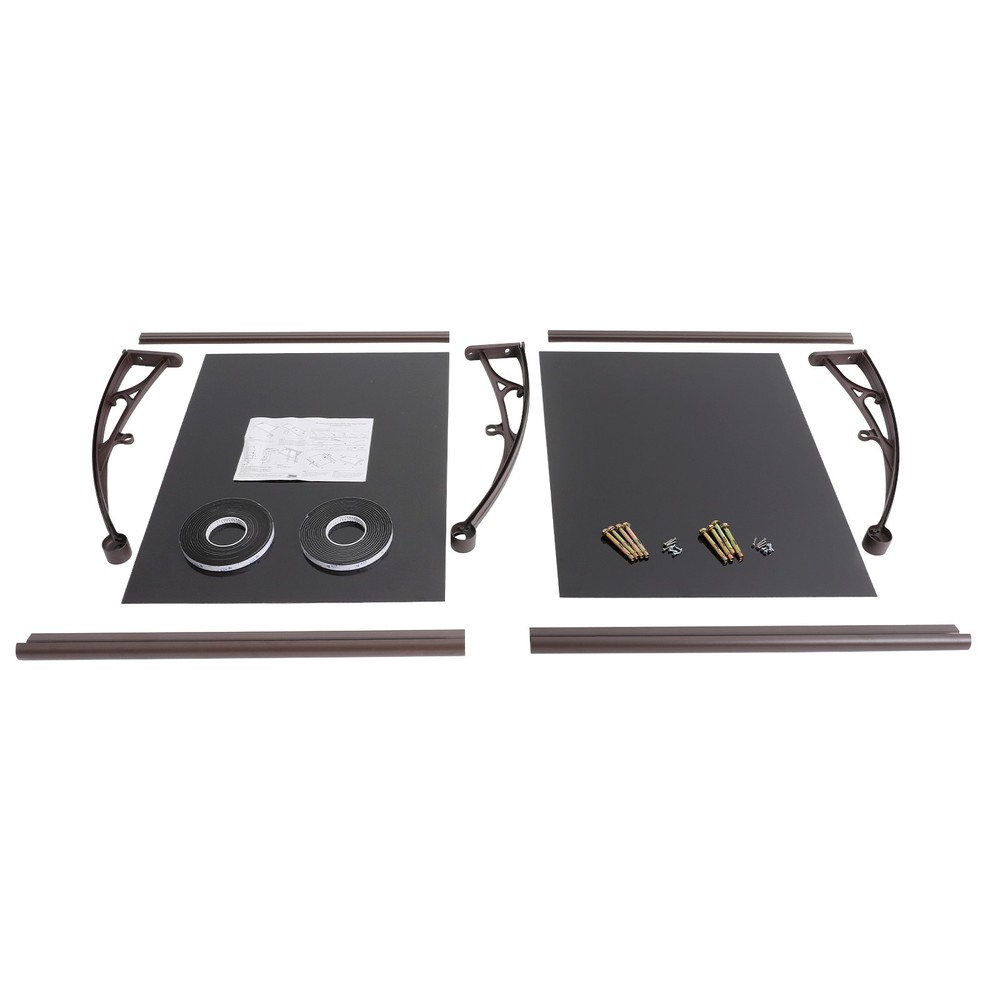 Modern Coffee Color Front Door Awning Canopy with Efficient Drainage