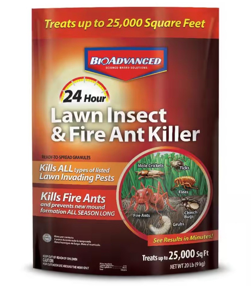 BioAdvanced 24 Hour Lawn Insect & Fire Ant Killer, Granules, 20 lb
