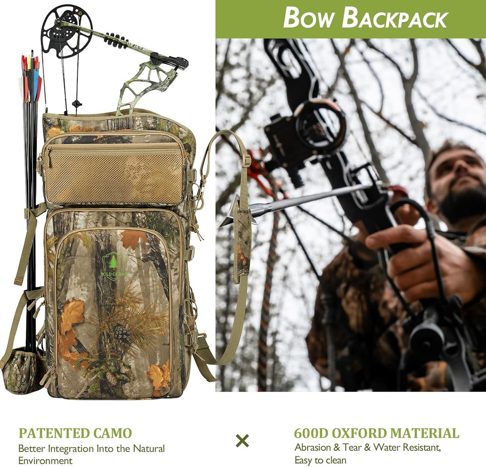 Camo Saddle Hunting Backpack Bow Holder for Men Compound Bow Archery Pack