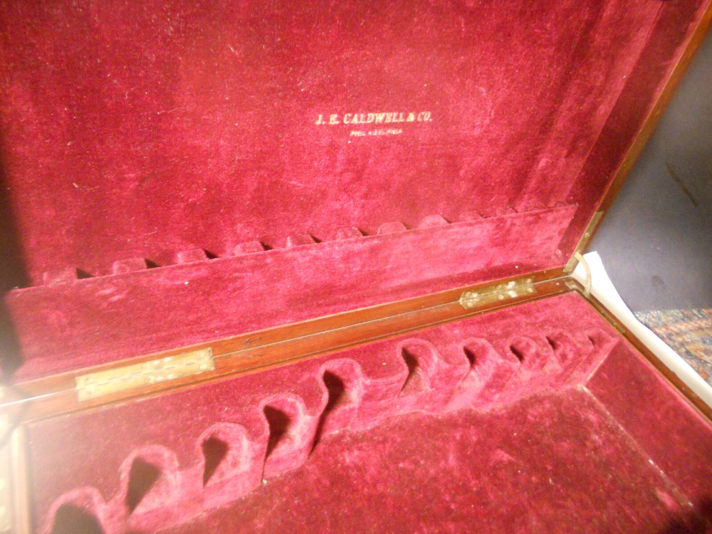J.E. CALDWELL Philadelphia SILVERWARE Box Silverplate STERLING BOX Vintage