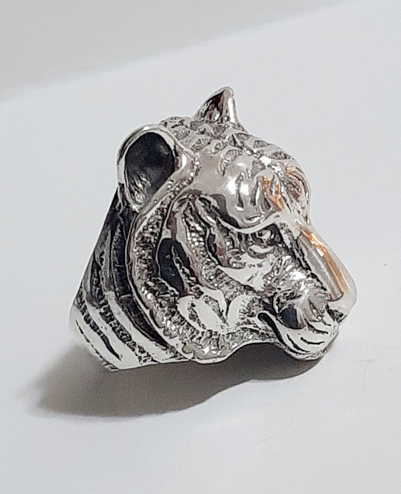 925 SILVER RING Men SEAL Tiger Ring Sterling Man $