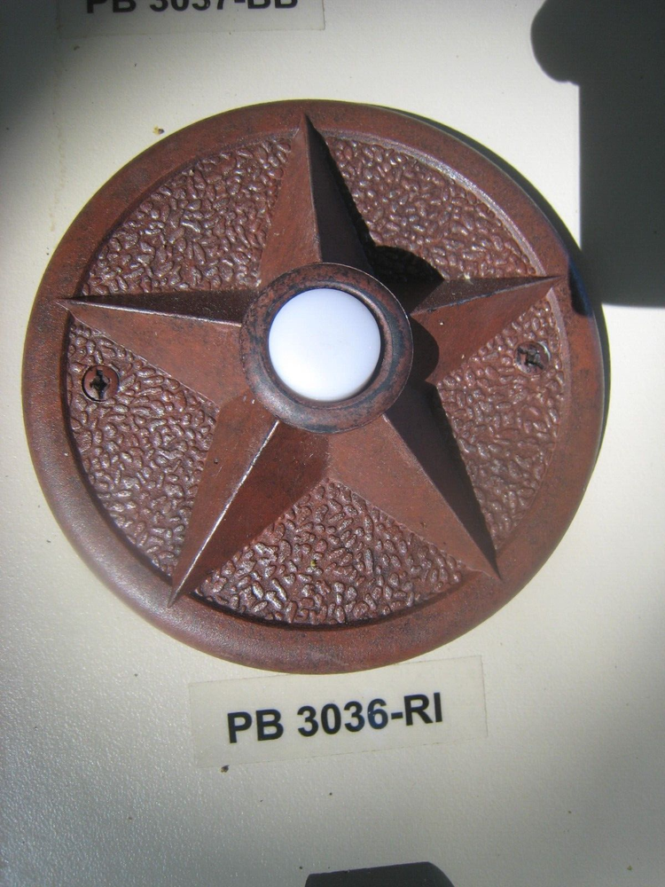 Craftmade PB3036-RI Surface Mount Lighted Doorbell Push Button RUSTIC IRON