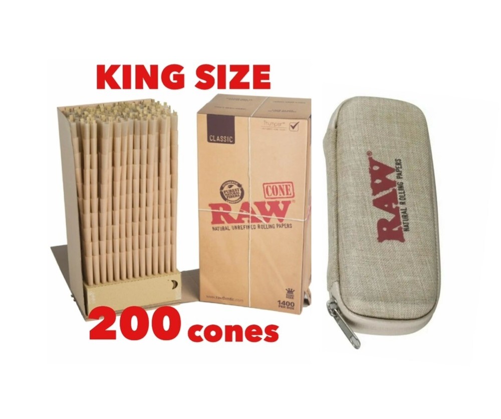 raw classic KING size pre rolled cone+RAW cone wallet case
