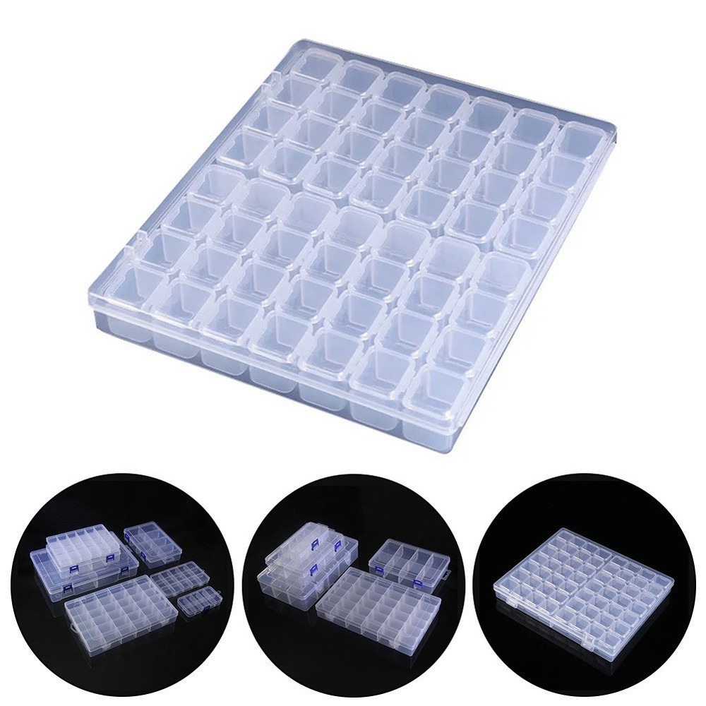 56 Compartment Storage Box Safe Closure Transparent Compact Multi-purpose