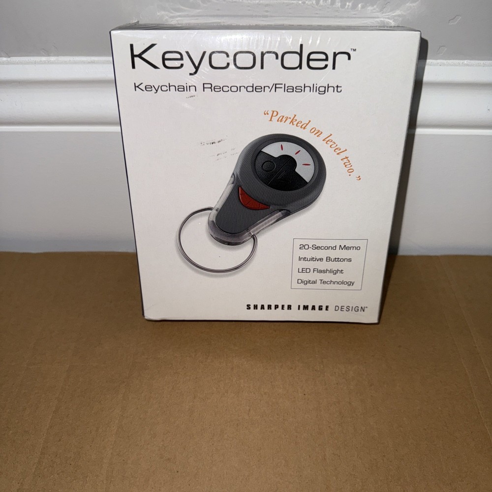 Sharper Image Keychain, Flashlight & 20 sec. Voice Recorder New Sealed