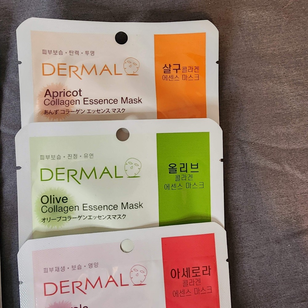 DERMAL Collagen Essence Mask, 15 sheets, Mixed scents