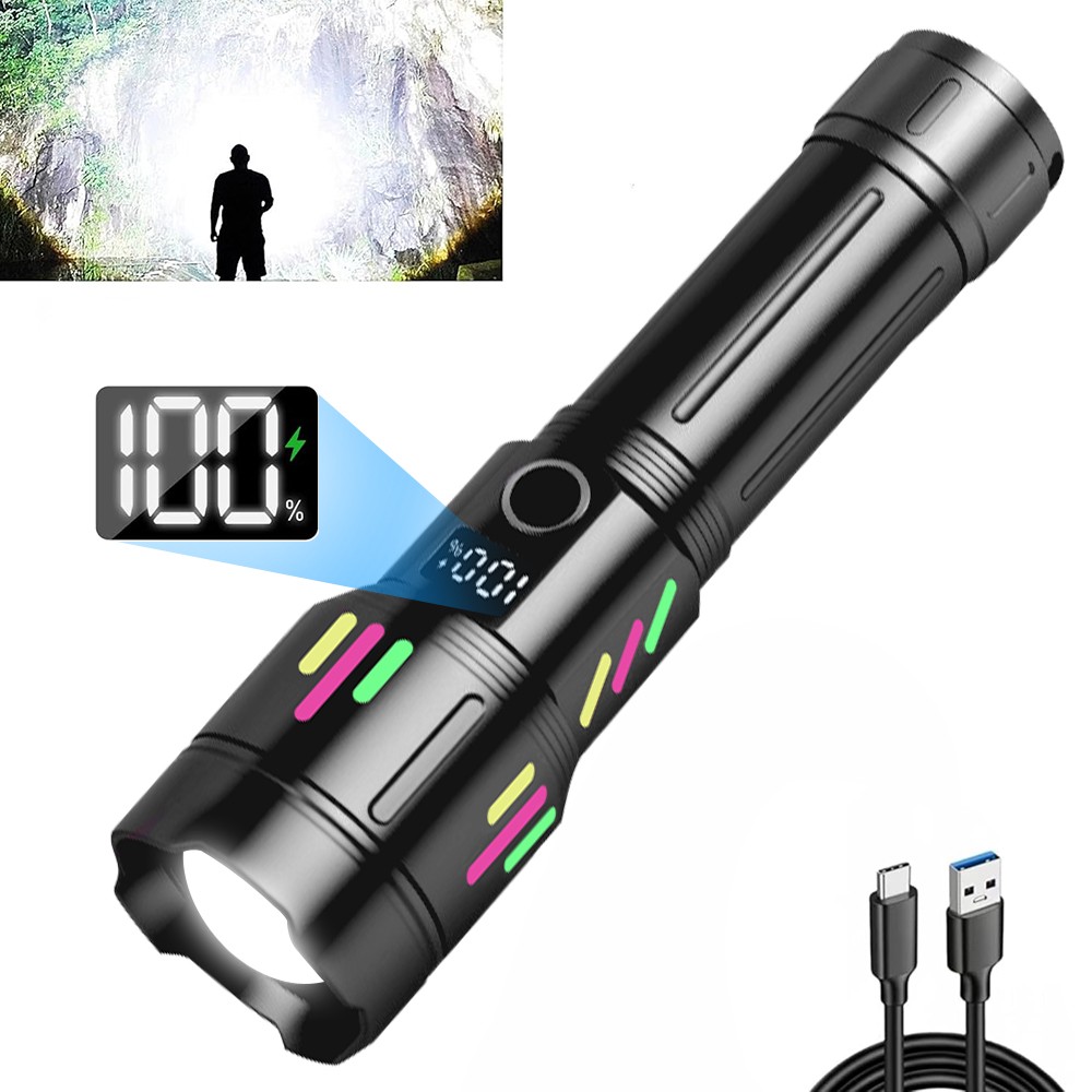 5000000 Lumen LED Tactical Flashlight Rechargeable Super Bright Powerful Torch
