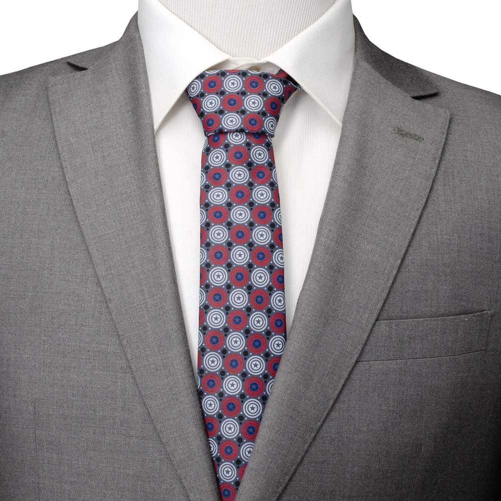 Marvel Captain America Gray Dot Men's Tie