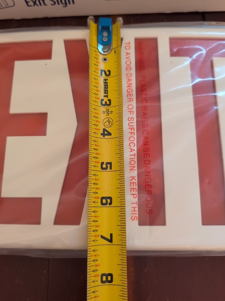 TCP Compact Exit Sign Red LED Emergency Exit Light Double Sided 22743 NOS