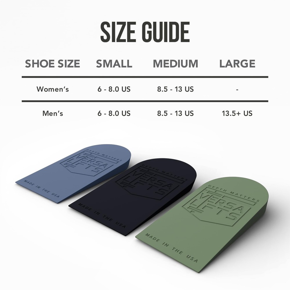 Strength™ Heel Lift Inserts (Pair) (Medium) - Ideal for Bodybuilding, Olym