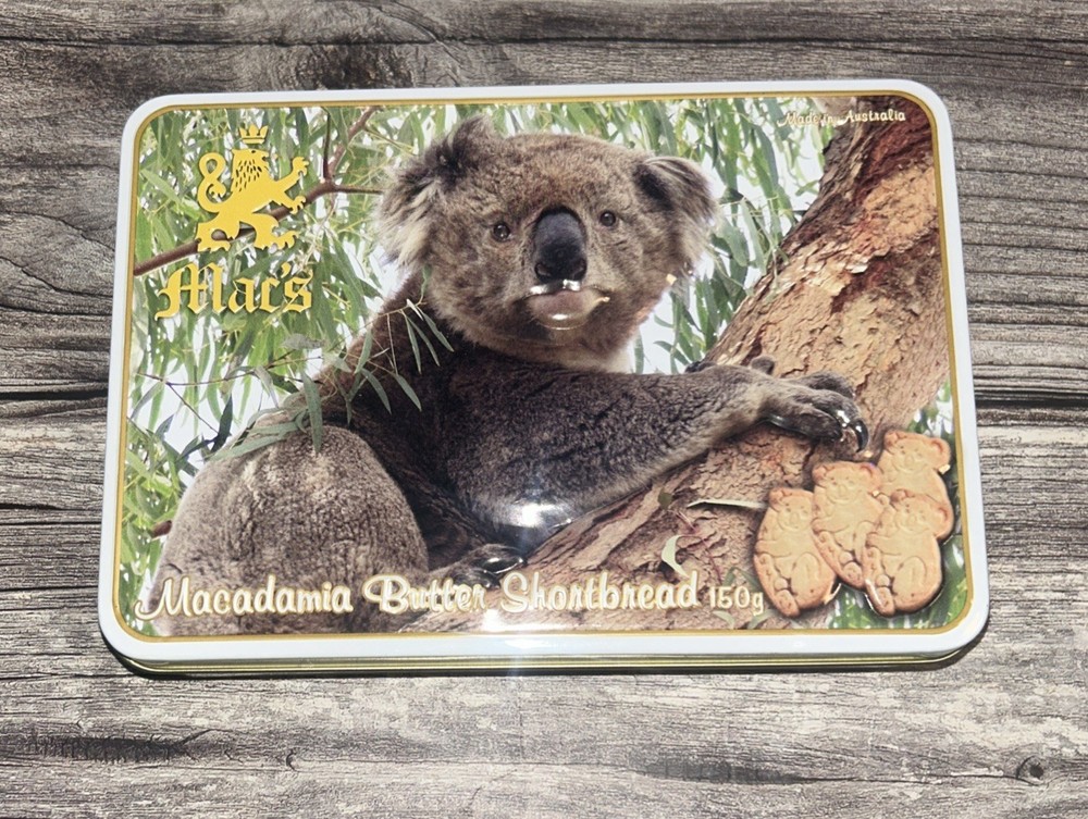 Koala Bear By Mac's Shortbread EMPTY Collectable Tin Container Display Decor