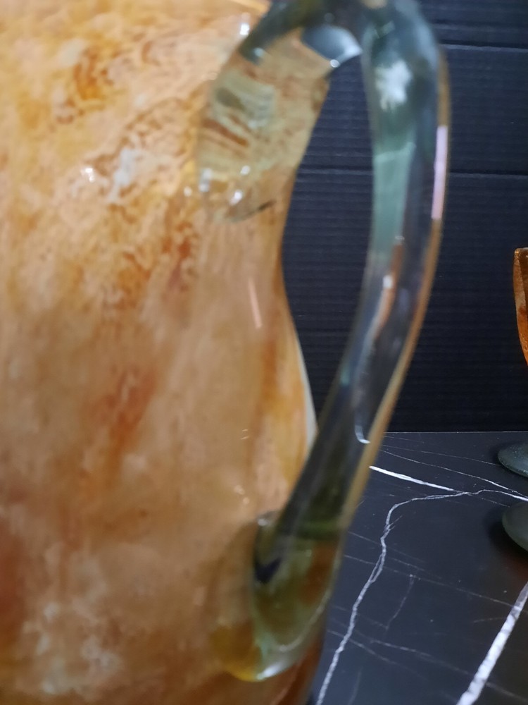Hand Blown Glass Pitcher And Goblets
