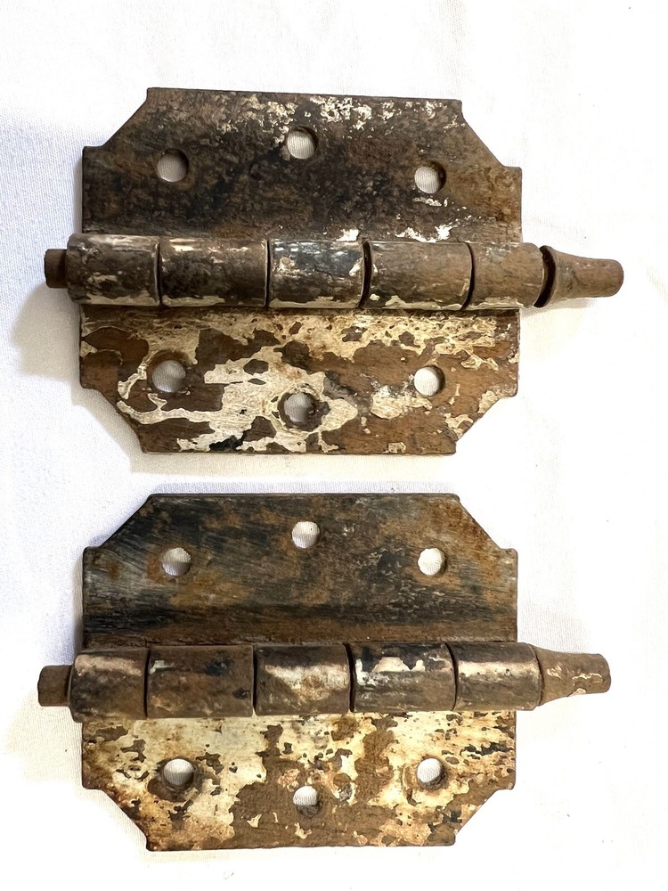 Pair Rustic Hinges 3 1/2 In X 2 1/2 Gate / Barn Door Hinges