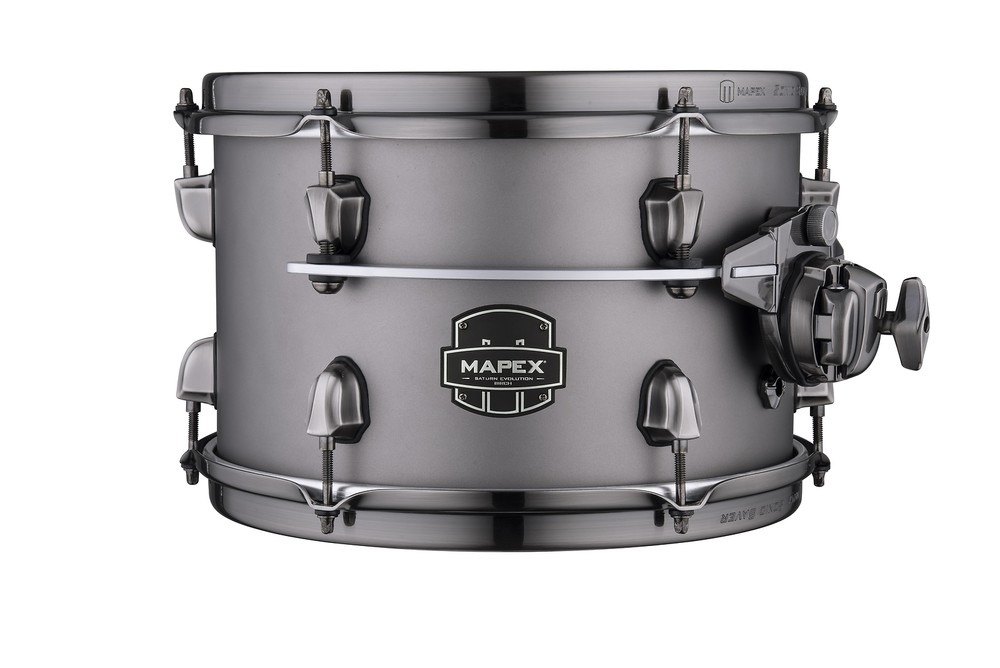 Mapex Saturn Evolution 10x7" Gun Metal Grey Lacquer Drum Rack Tom | Maple-Walnut