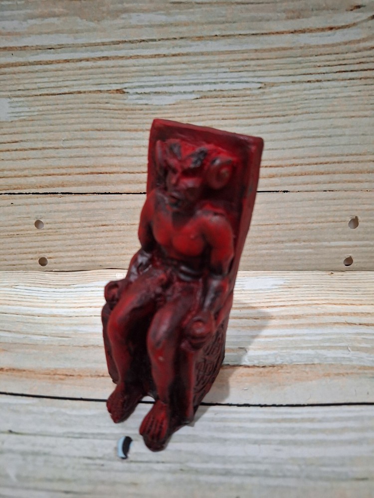 Satan Size 5" Color Red/ Stone & Resin/ Devil /Evil / Statue Figurine Handmade