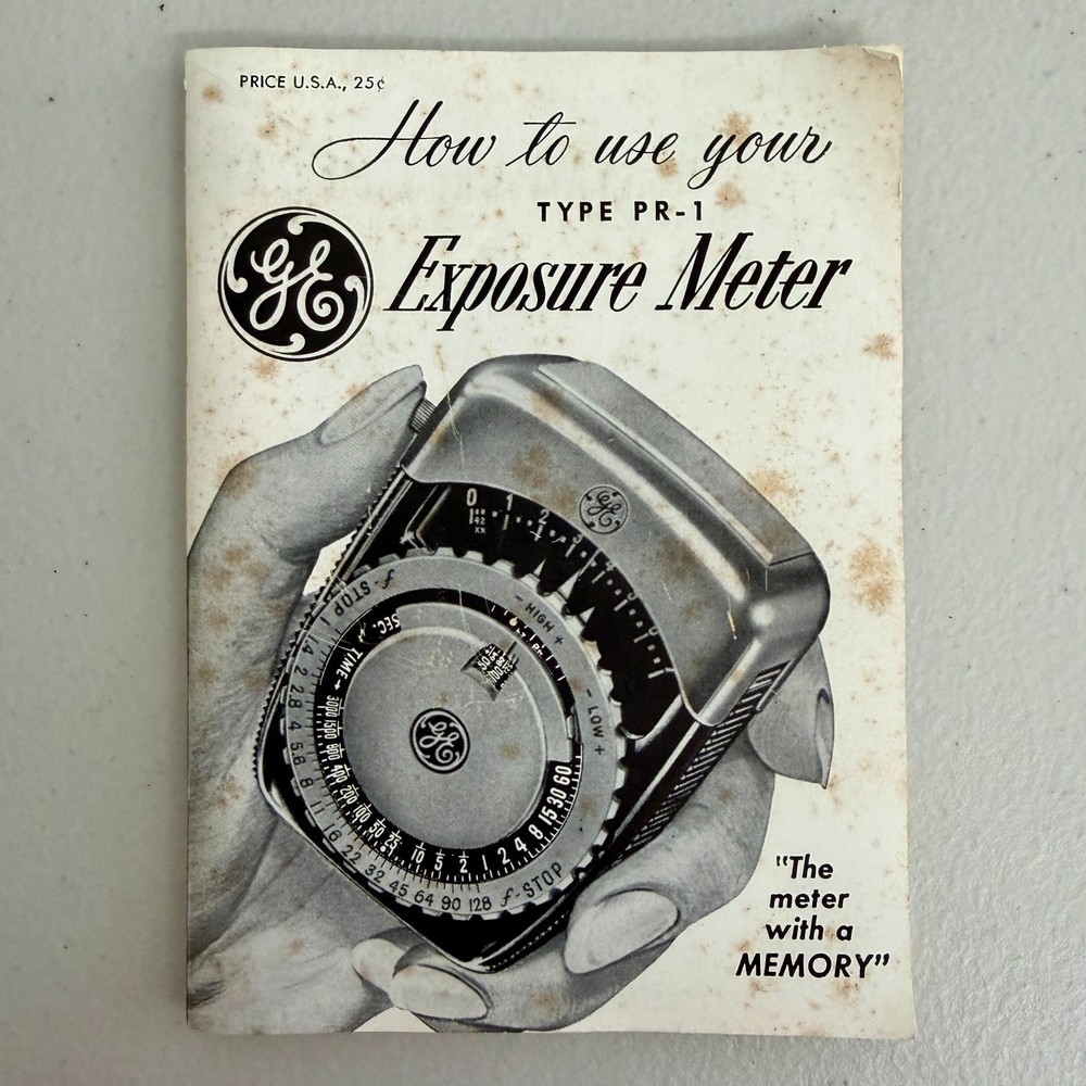 Weston Master II Model 735 Exposure Meter w/ Case + GE PR-1 Meter Manuals Bundle