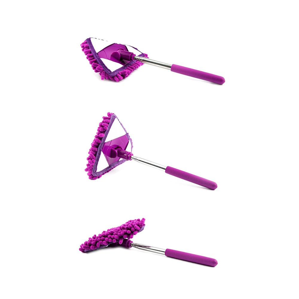 Smart Home Retractable Long Handle Microfiber Dusting Tools with Rotating Heads