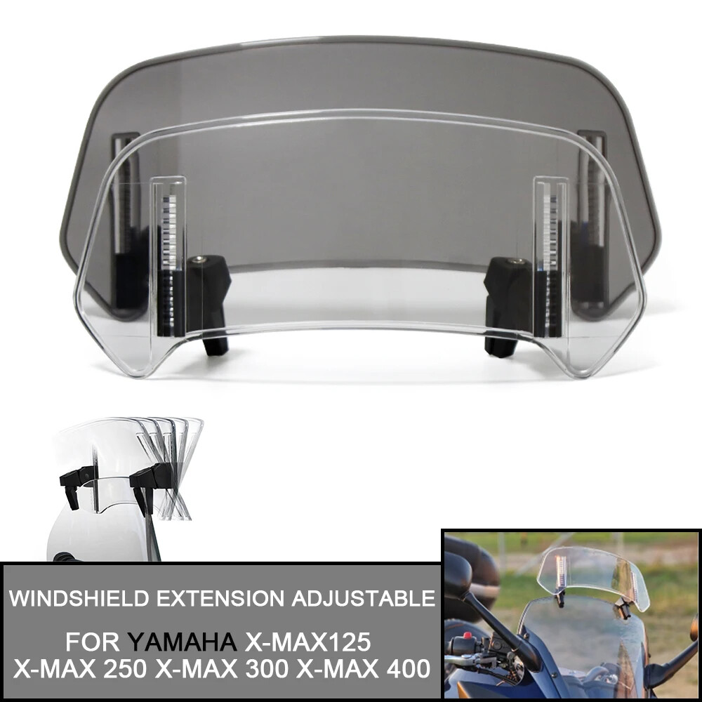Clip On Motorcycle Windshield Extension Spoiler Wind Screen Deflector Universal
