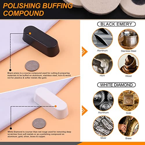 13Pcs 3" Compressed Wool Fabric Disc Felt Polishing Buffing Pads Wheels