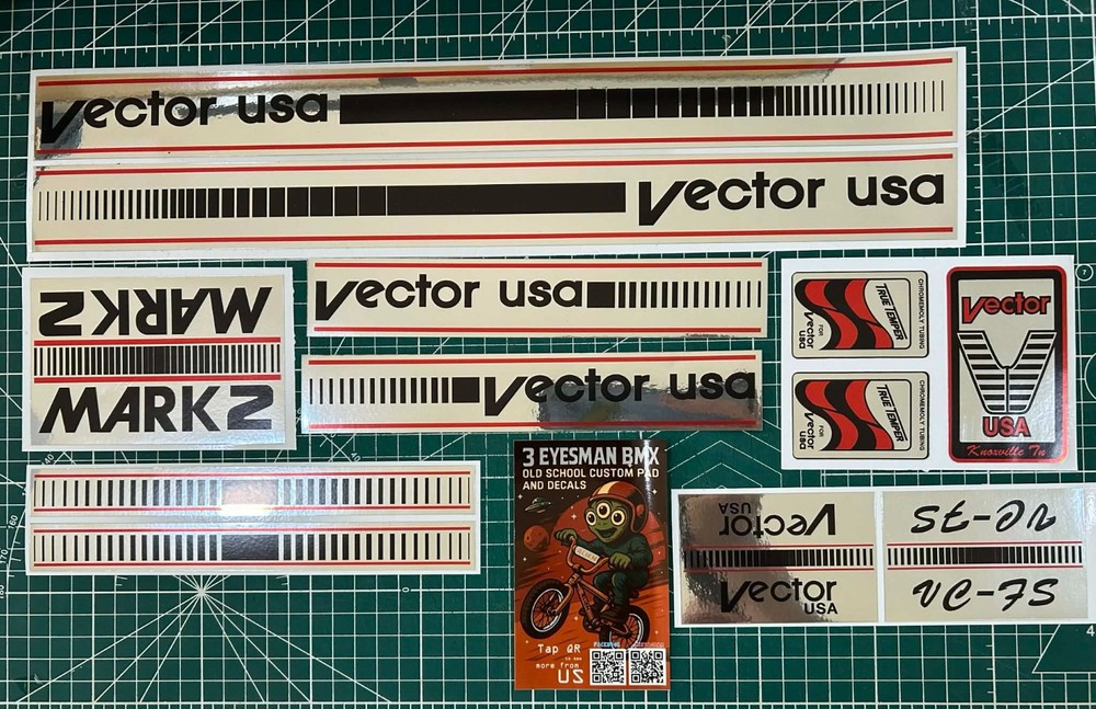 Vector mark2 chrome bmx sticker decals
