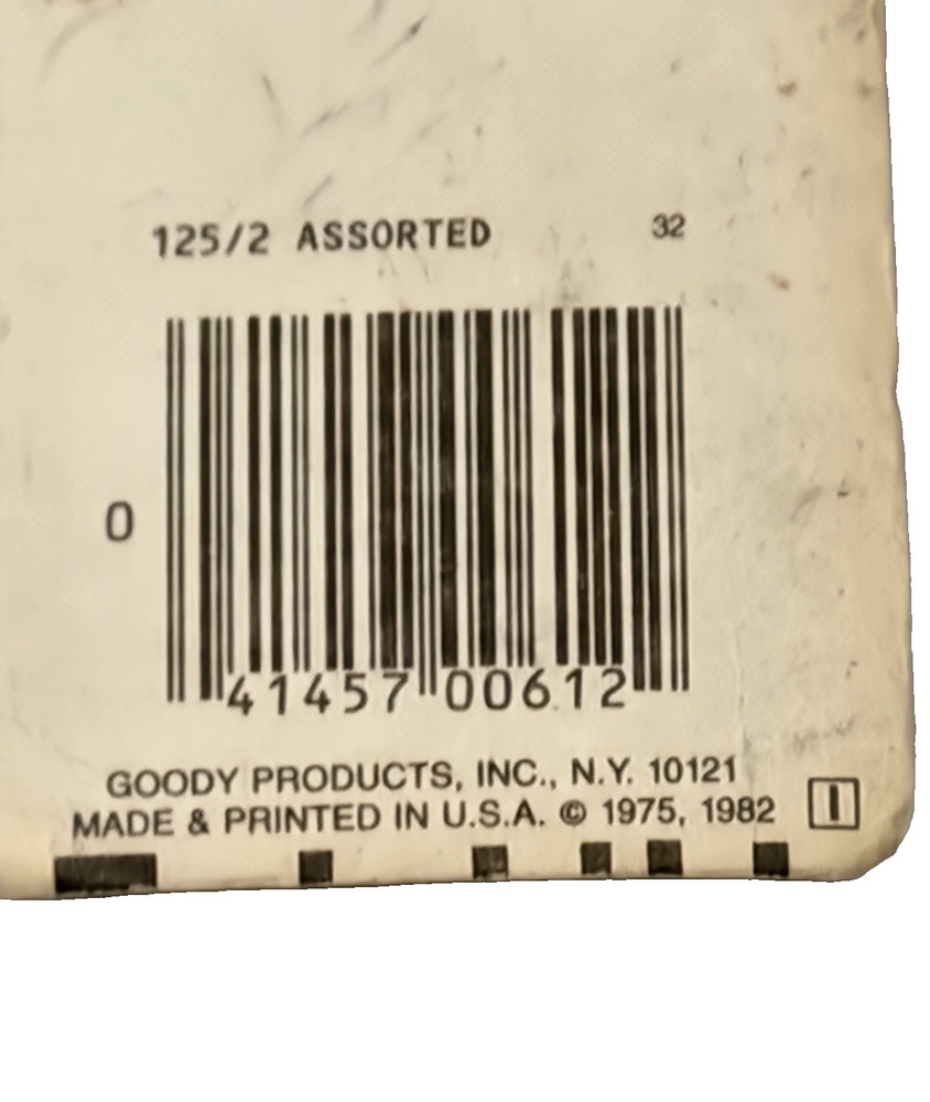 Vintage GOODY Tail Combs Unbreakable Black Teasing Sealed 2 Pack 1982
