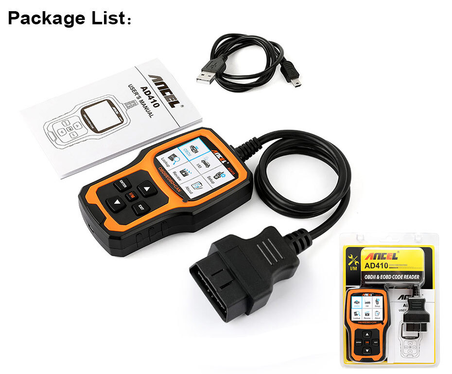 Car OBD Code Reader Clear Code OBD2 Scanner Check Engine Light Tool ANCEL AD410