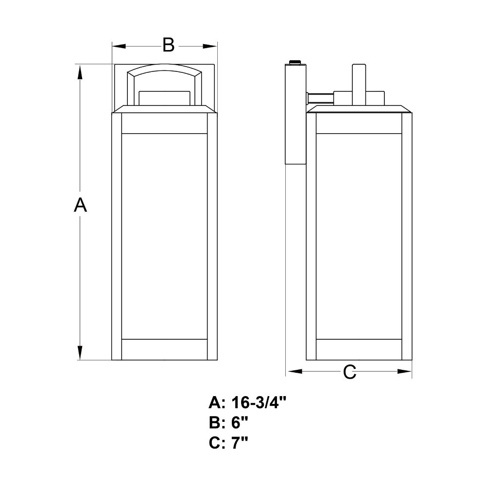Kinzie 1-Light Outdoor Wall Sconce in Transitional and Rectangular Style 16.75
