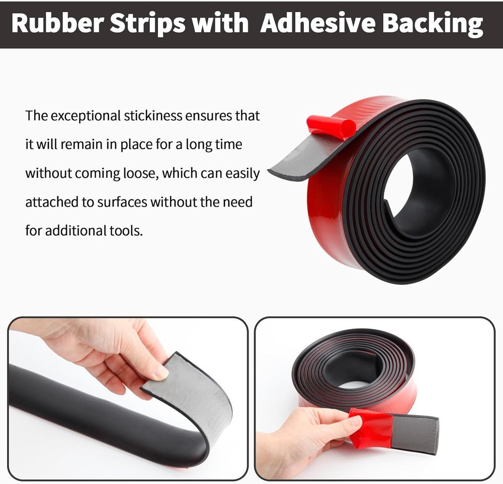 Self Adhesive Rubber Strips, Solid Neoprene Rubber Sheets Rolls Strips with Adhe
