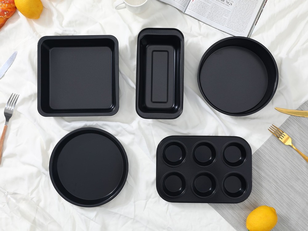 Nonstick Bakeware Set Baking Pans Set Gold 5 Pcs