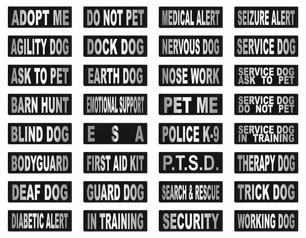 Service Dog Patch Reflective Extra Label Tag for Dog Harness Service