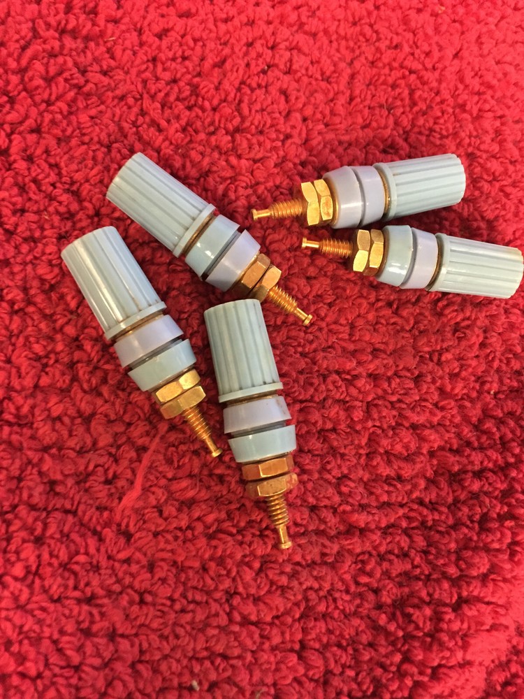 1517  H H SMITH Binding Post Insulated Binding Post Gold Molded BLUE 5 PC